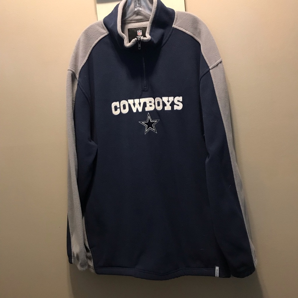 Dallas Cowboys NFL Team Apparel Navy & Gray Quarter-Zip Fleece Sweatshirt 2XL